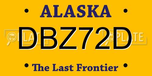 DBZ72D Alaska License Plate
