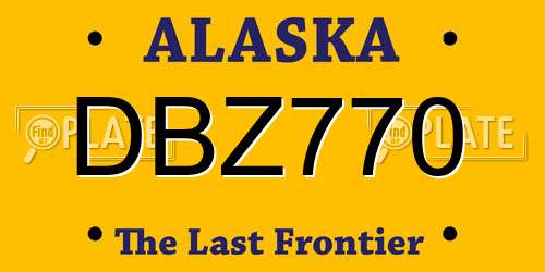 DBZ770 Alaska License Plate