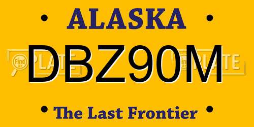 DBZ90M Alaska License Plate