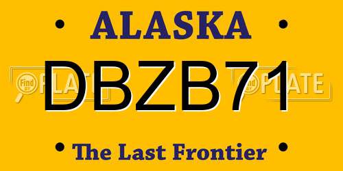 DBZB71 Alaska License Plate