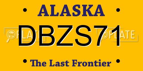 DBZS71 Alaska License Plate