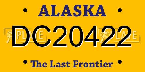 DC20422 Alaska License Plate