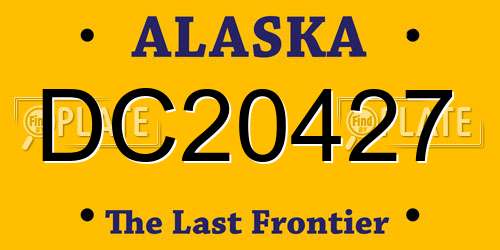 DC20427 Alaska License Plate