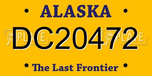 DC20472 Alaska License Plate