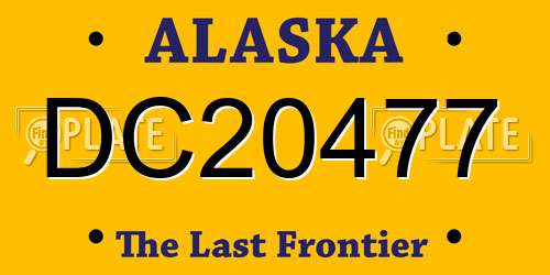 DC20477 Alaska License Plate