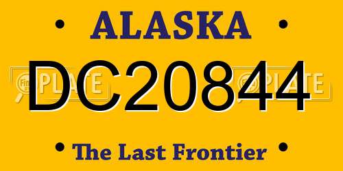 DC20844 Alaska License Plate