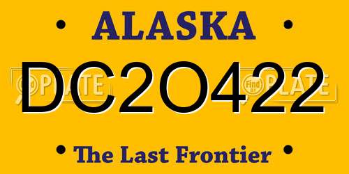 DC2O422 Alaska License Plate