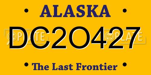 DC2O427 Alaska License Plate