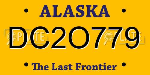 DC2O779 Alaska License Plate