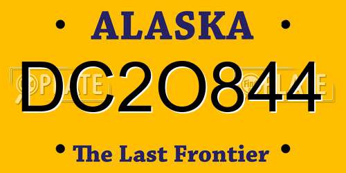 DC2O844 Alaska License Plate