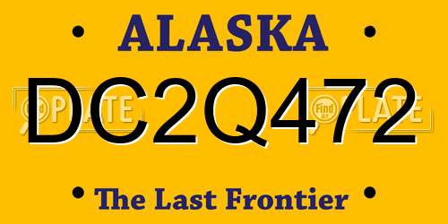 DC2Q472 Alaska License Plate