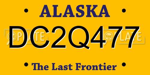 DC2Q477 Alaska License Plate