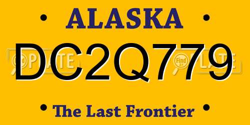DC2Q779 Alaska License Plate