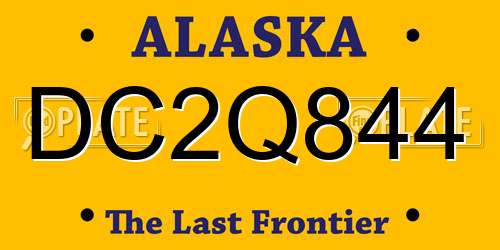 DC2Q844 Alaska License Plate