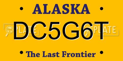 DC5G6T Alaska License Plate