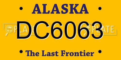 DC6063 Alaska License Plate