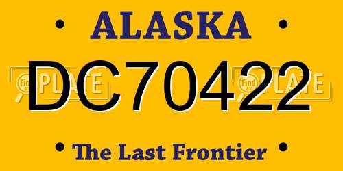 DC70422 Alaska License Plate