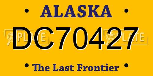 DC70427 Alaska License Plate