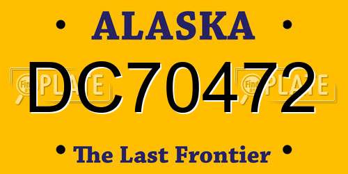 DC70472 Alaska License Plate