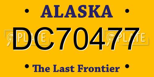 DC70477 Alaska License Plate