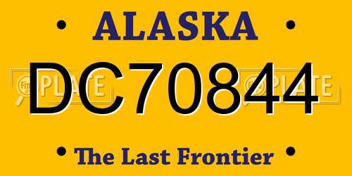 DC70844 Alaska License Plate