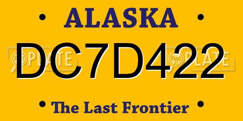DC7D422 Alaska License Plate