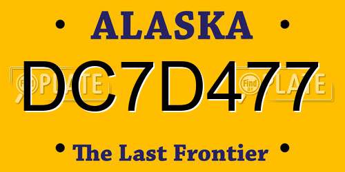 DC7D477 Alaska License Plate