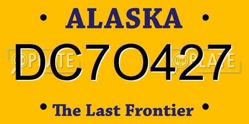 DC7O427 Alaska License Plate