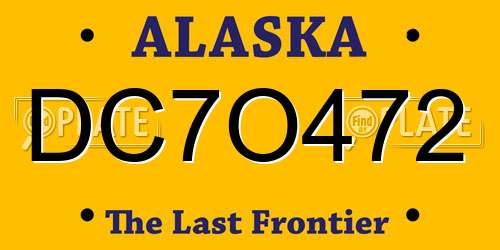 DC7O472 Alaska License Plate