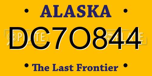 DC7O844 Alaska License Plate