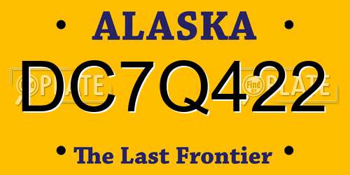 DC7Q422 Alaska License Plate