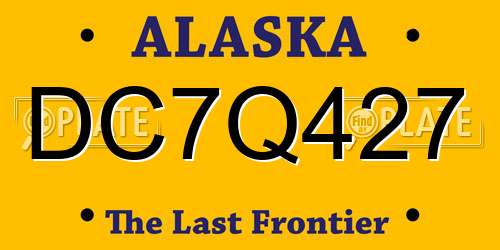 DC7Q427 Alaska License Plate