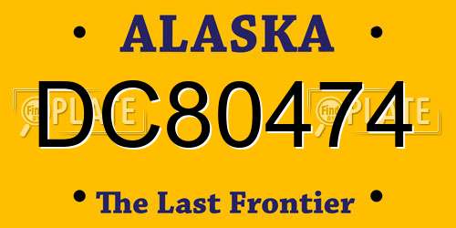 DC80474 Alaska License Plate