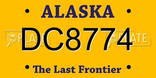 DC8774 Alaska License Plate
