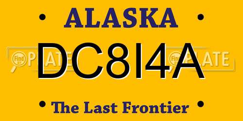 DC8I4A Alaska License Plate