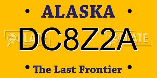 DC8Z2A Alaska License Plate