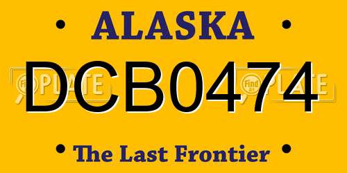 DCB0474 Alaska License Plate