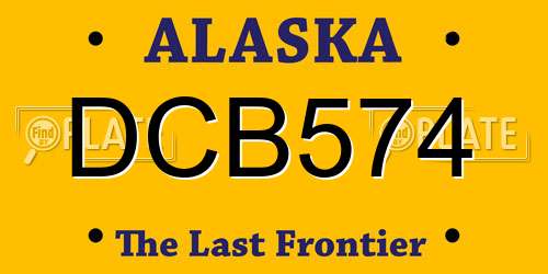 DCB574 Alaska License Plate