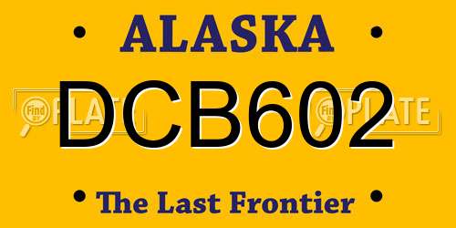 DCB602 Alaska License Plate