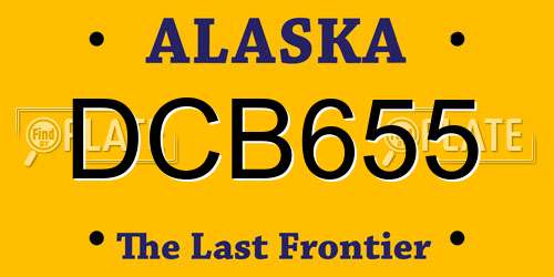 DCB655 Alaska License Plate