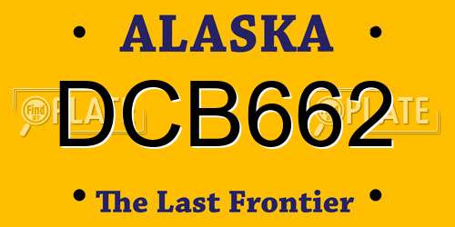 DCB662 Alaska License Plate