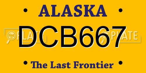 DCB667 Alaska License Plate