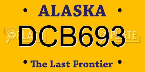 DCB693 Alaska License Plate