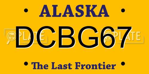 DCBG67 Alaska License Plate