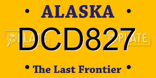 DCD827 Alaska License Plate