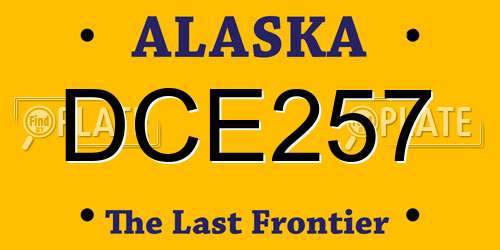 DCE257 Alaska License Plate