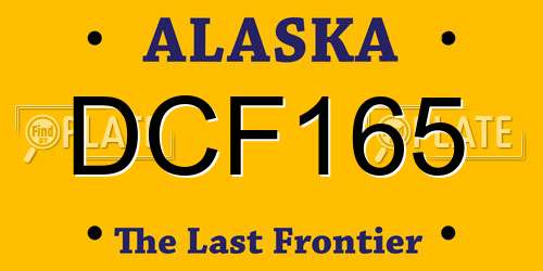 DCF165 Alaska License Plate