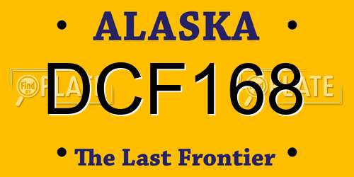 DCF168 Alaska License Plate