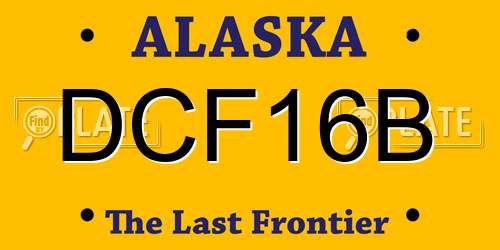 DCF16B Alaska License Plate