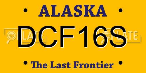 DCF16S Alaska License Plate